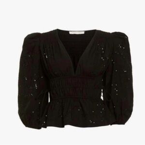 Chic Black Puff Sleeve Blouse